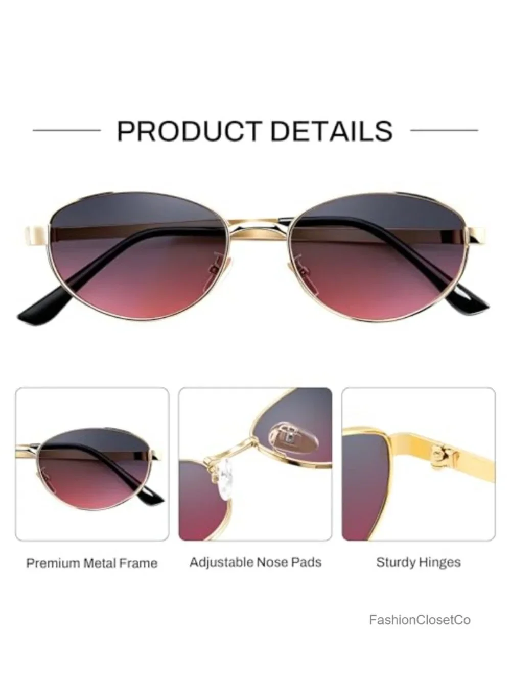 Vintage Oval Metal Sunglasses UV400 Protection Retro Driving Fishing Shades
